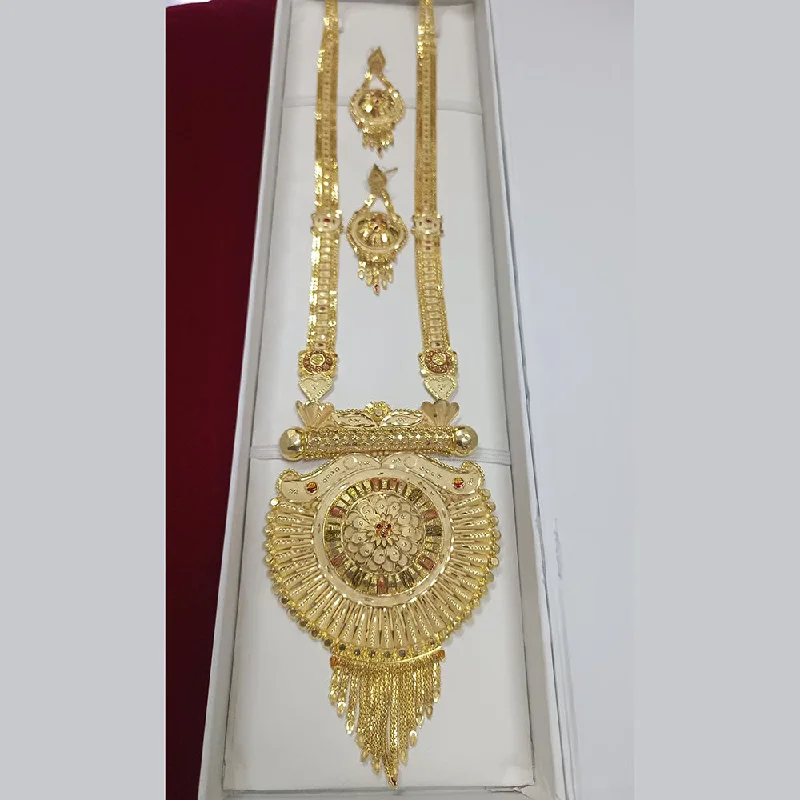 Simple Diamond Necklace-Pari Art Jewellery Forming Long Necklace Set