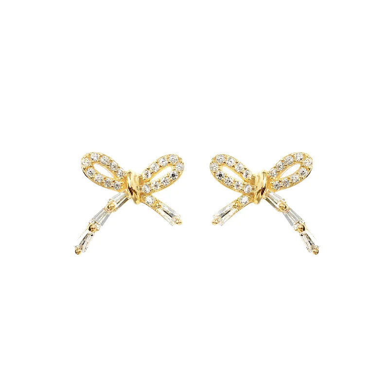 Chic Statement Earrings-Bow Affair CZ Earrings