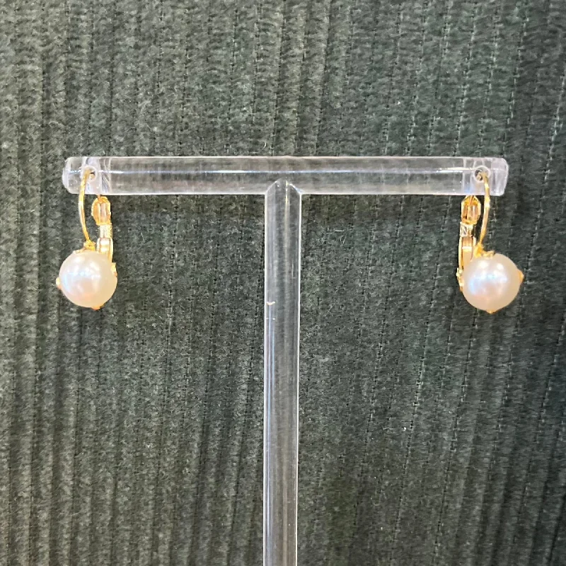 Luxury Hoop Earrings-Pearl Parade Simple Hoop Drop Pearl Earrings