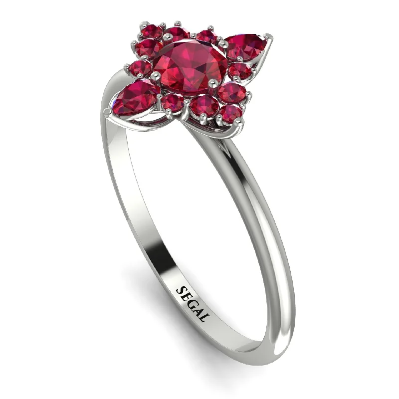 Personal Wedding Band Ring-Compass Ruby Engagement Ring - Rose No. 57