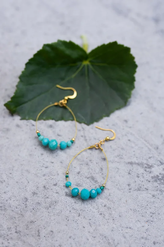 Boho Chic Earrings-Turquoise Drop Earrings