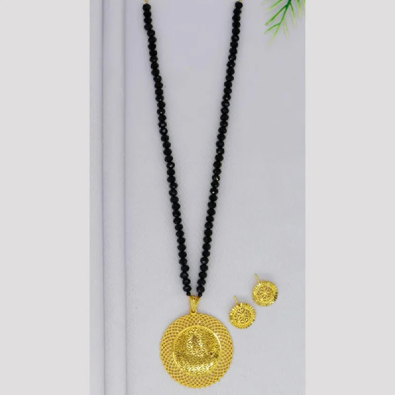 Elegant Pearl Necklace-Mahavir Gold Plated Pearls Long Necklace Set