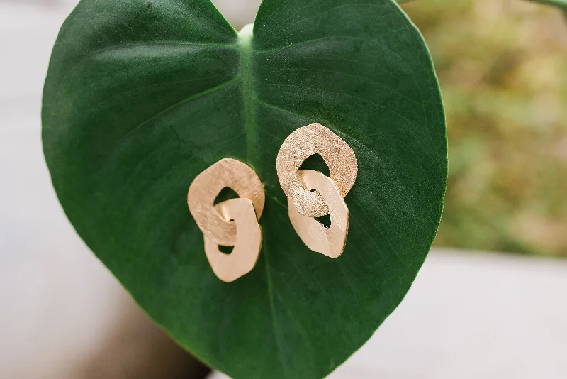 Wedding Party Earrings-Thick Double Hoop Earrings