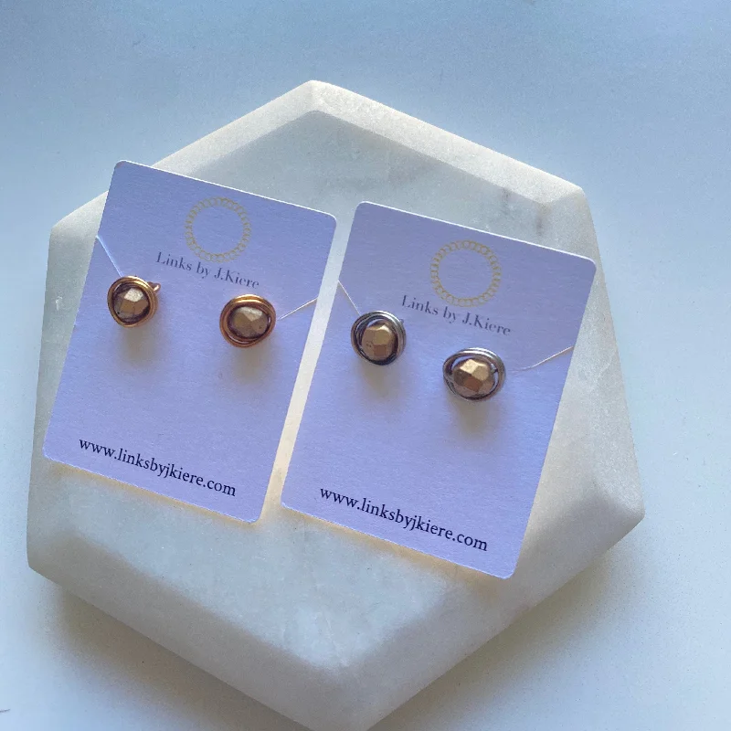 Textured Gold Earrings-The Morgan Earrings in Satin Gold