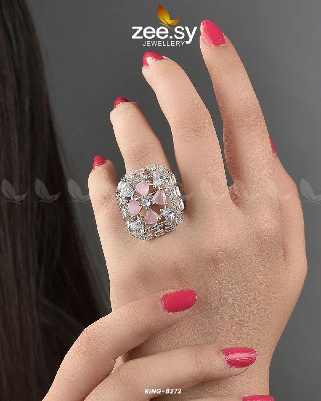 Gold and Silver Ring-Cubic Ring-8272