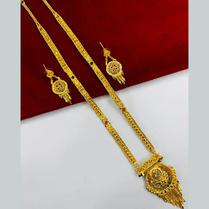 Classic Heart Necklace-FS Collection Gold Plated Long Necklace Set