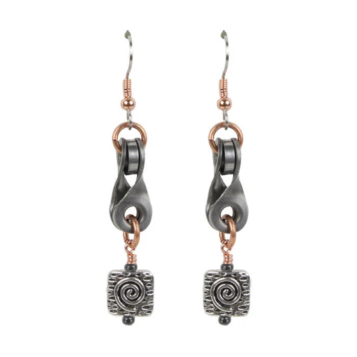 Big Statement Earrings-Twisted Link & Swirl Bead Earrings - Wholesale