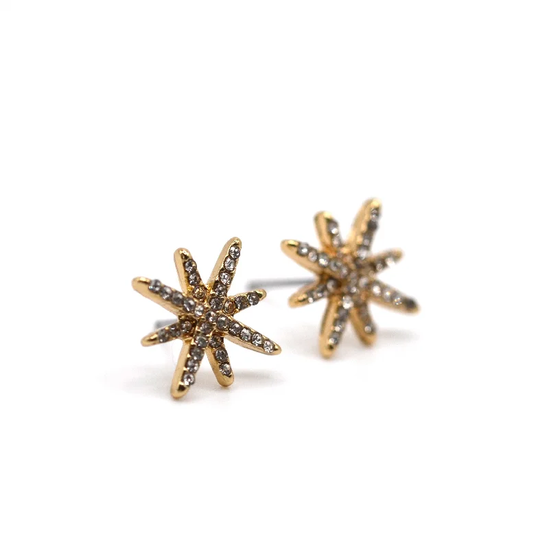 Black and Gold Earrings-Starburst Earrings