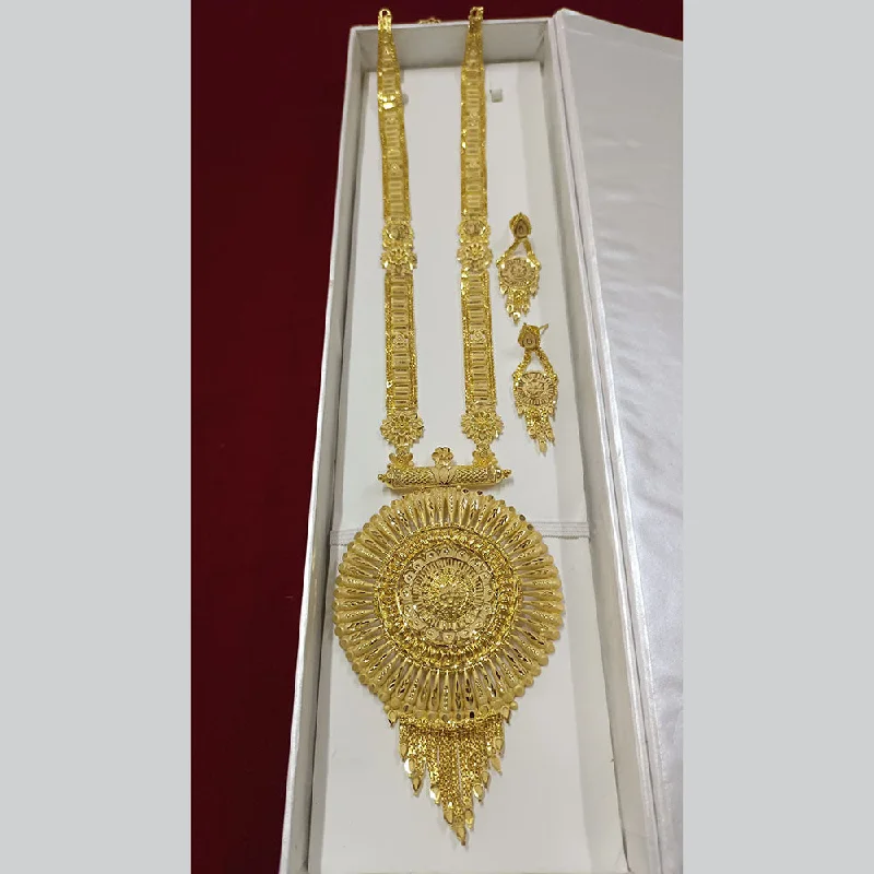 Double Chain Necklace-Pari Art Jewellery Forming Long Necklace Set