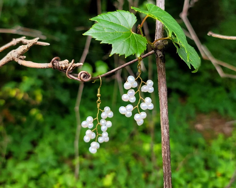 Boho Chic Earrings-Pearl Grapevine Earrings