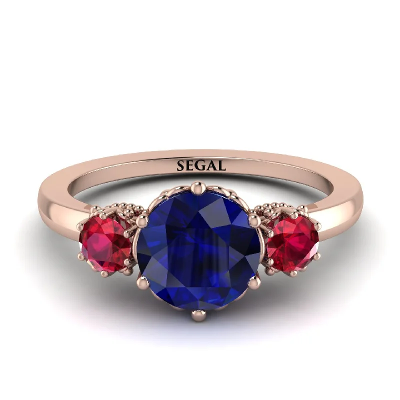 Titanium Men's Ring-Classic 3 Stone Sapphire Engagement Ring - Sofia No. 59