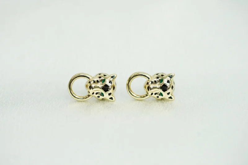 Gorgeous Sapphire Earrings-14k Panther Stud Earrings