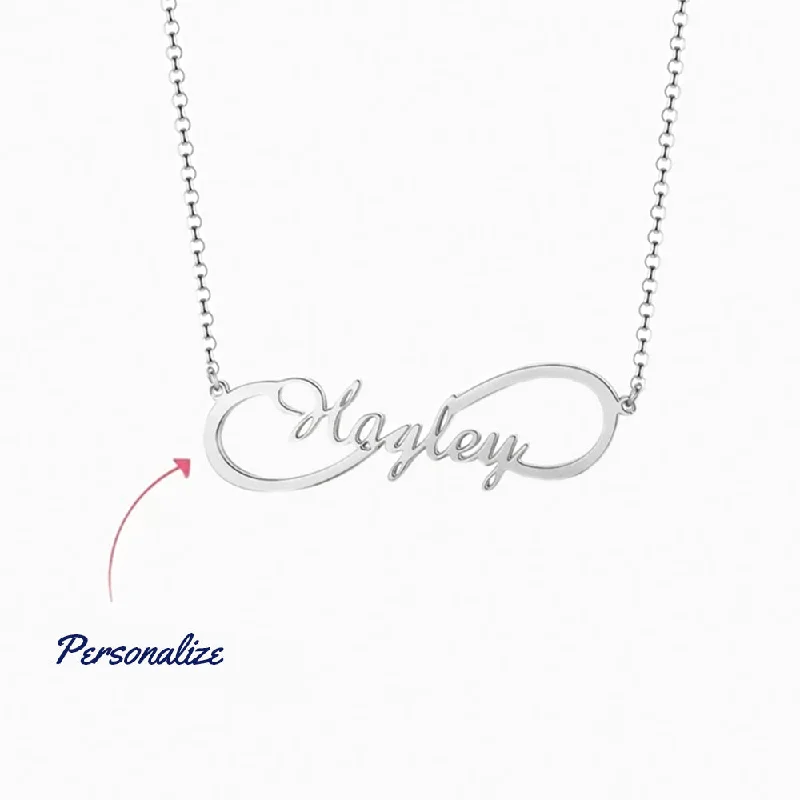 Birthstone Necklace for Mom-Infinity Name Necklace