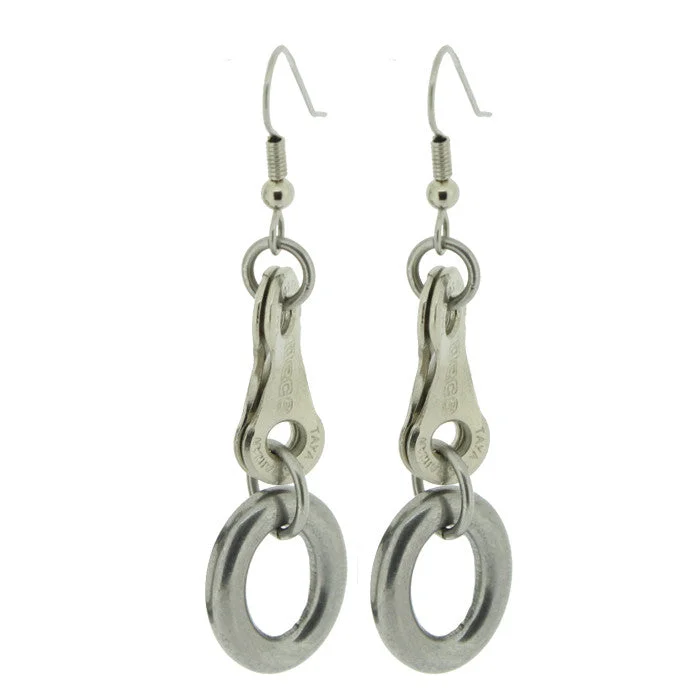 Silver and Gold Earrings-Stainless Steel Twisted Link & Hoop Earrings