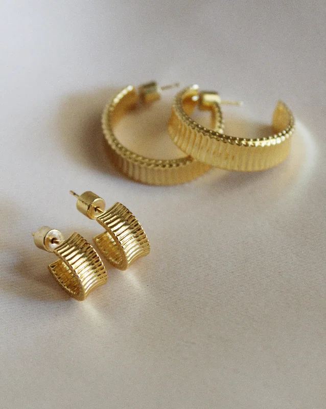 Artistic Pearl Earrings-Positano Hoop Studs