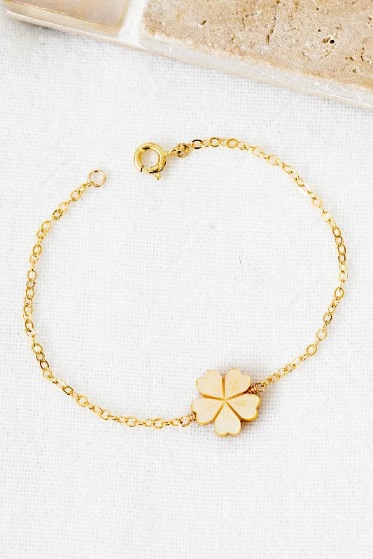 Designer Bead Bracelets-Yellow Petal Flower Bracelet