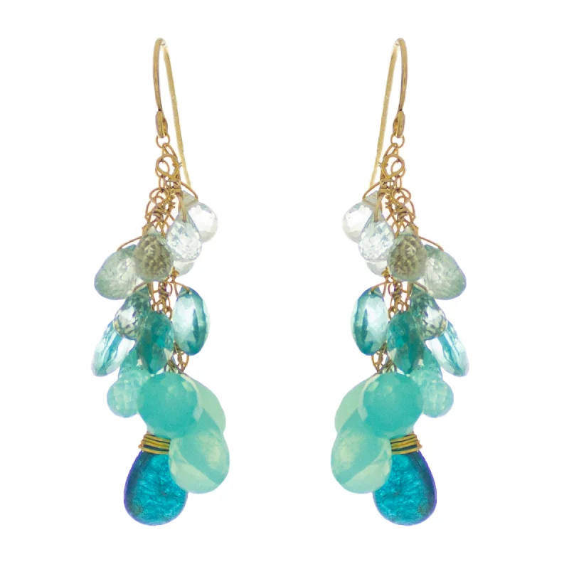 Bohemian Drop Earrings-Peacock Blue Drop Earrings