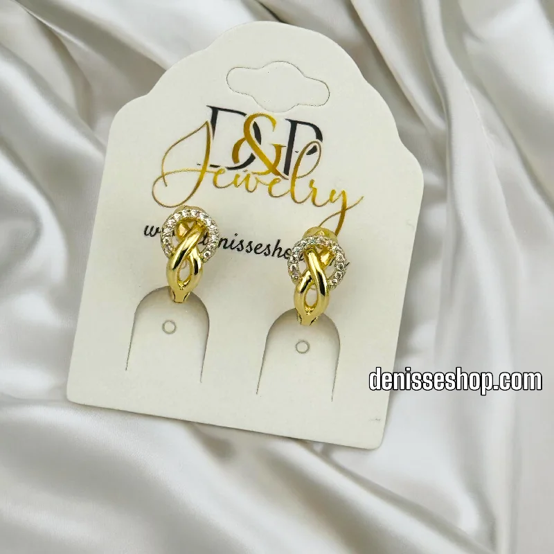 Abstract Shape Earrings-14K SMALL INFINITY HOOP EARRINGS HP591