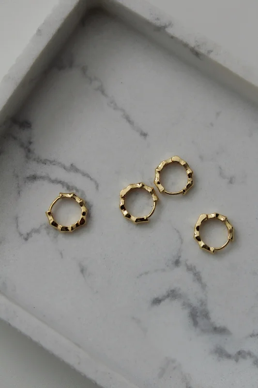 Elegant Statement Earrings-Mini Bamboo Hoops