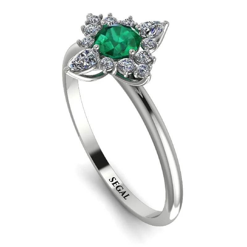 Custom Gold Wedding Ring-Compass Emerald Engagement Ring - Rose No. 6