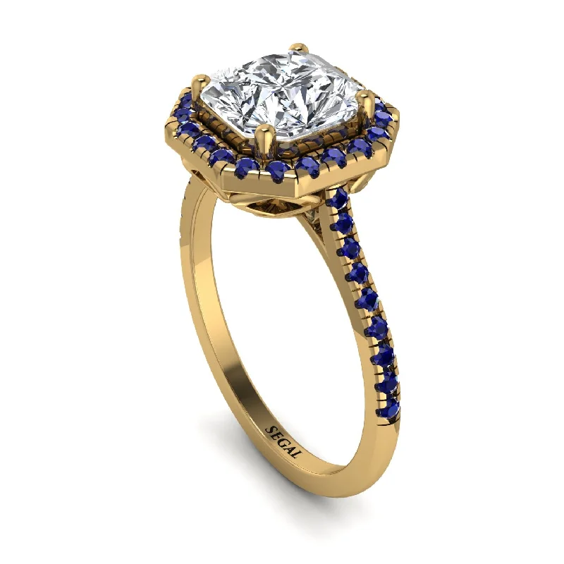 Unique Gold Engagement Ring-Gorgeous Radiant Cut Diamond Pave Engagement Ring With Hidden Stone - Felicity No. 61