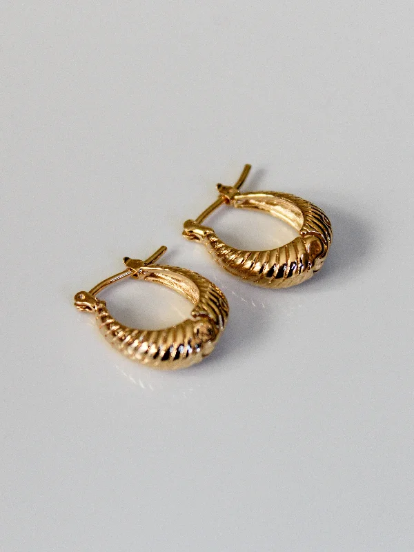 Rose Gold Chain Earrings-Jane Tube Hoops