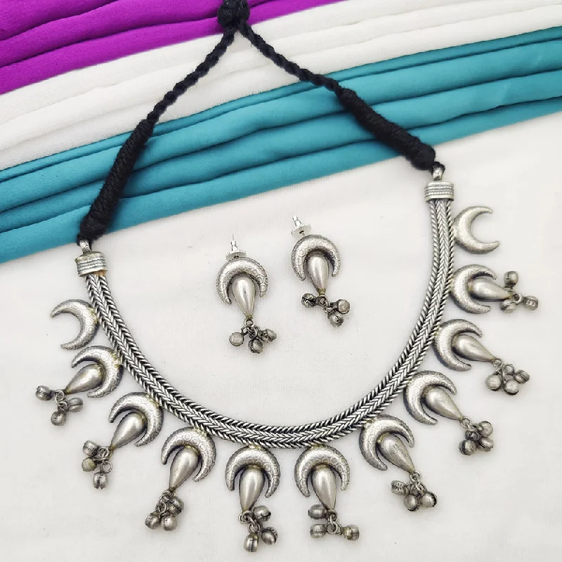 Celestial Moon Necklace-Fancyla Oxidised Plated Necklace Set