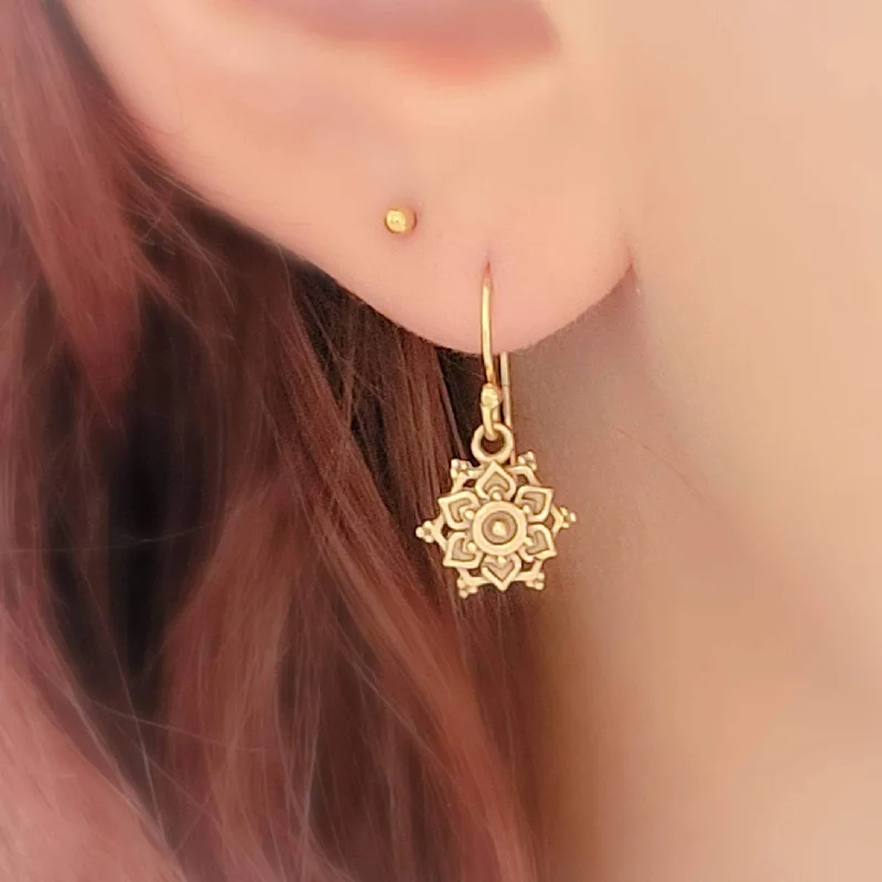 Small Stud Earrings-Mandala Drop Earrings