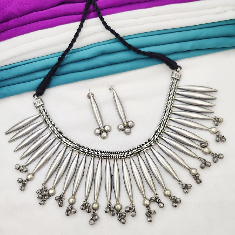 Bold Statement Necklace-Fancyla Oxidised Plated Necklace Set