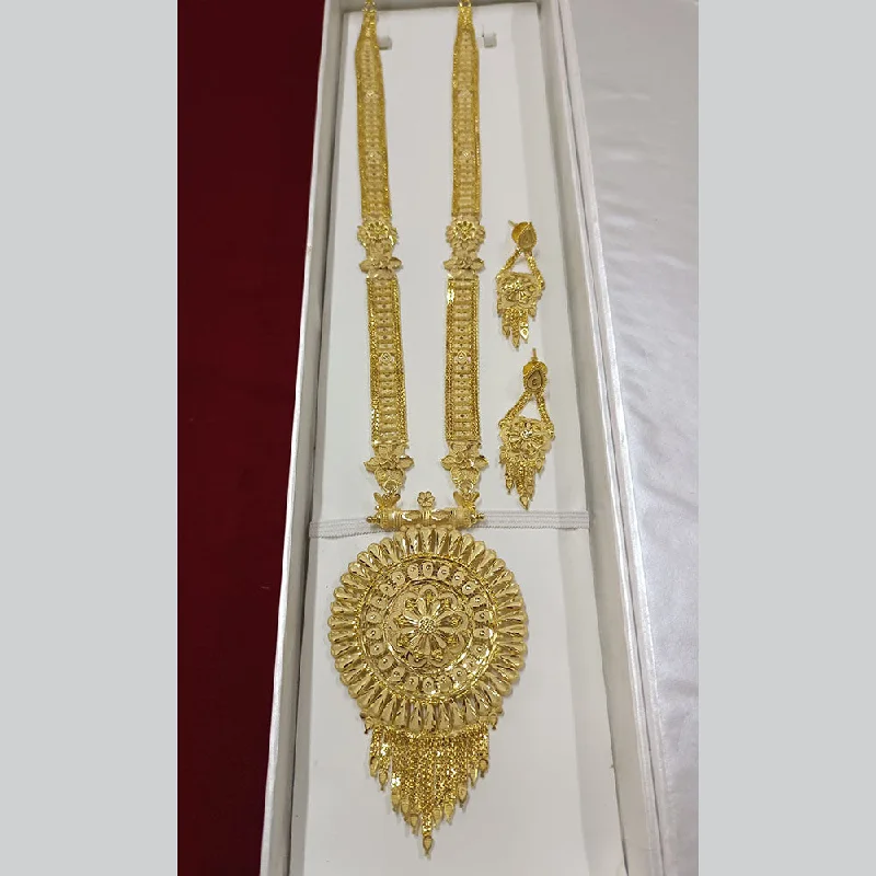 Classy Silver Necklace-Pari Art Jewellery Forming Long Necklace Set