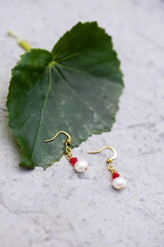 Minimalist Gold Earrings-July Birthstone  Earrings