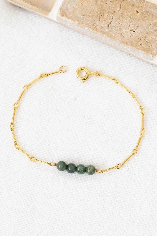 Double Cuff Bracelets-Jade Bar Bracelet