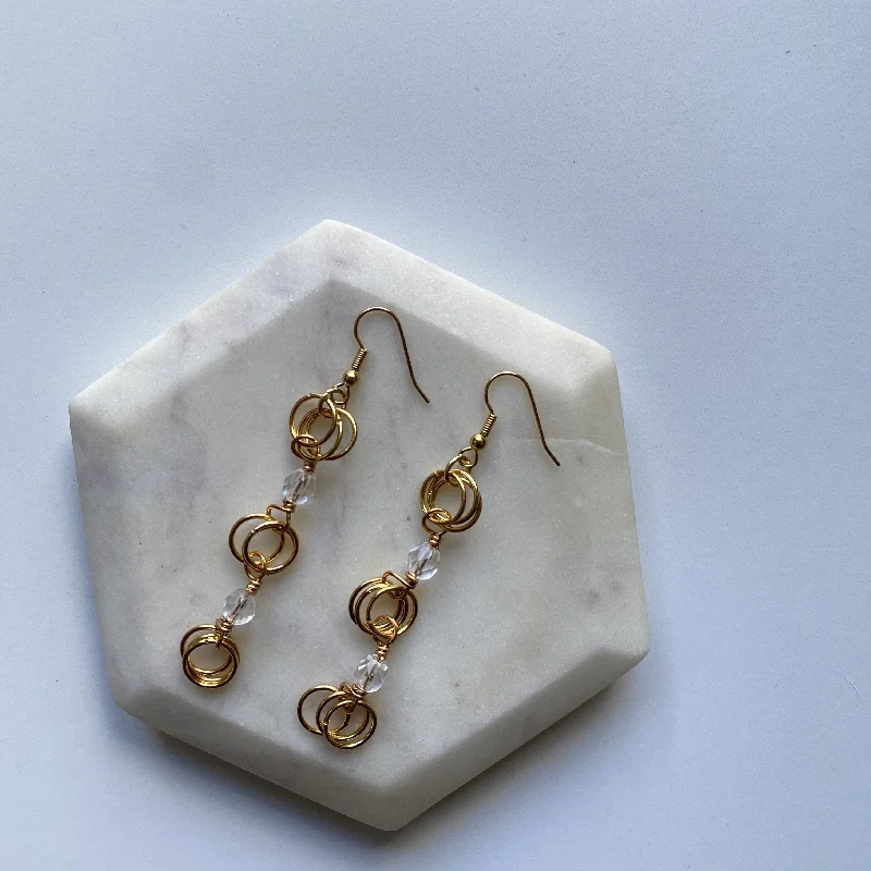 Unique Silver Earrings-The Kiere Earrings in Clear