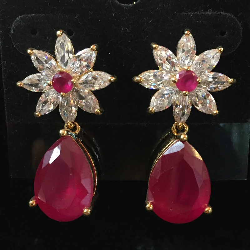 Elegant Drop Earrings-CZ Earrings 1"