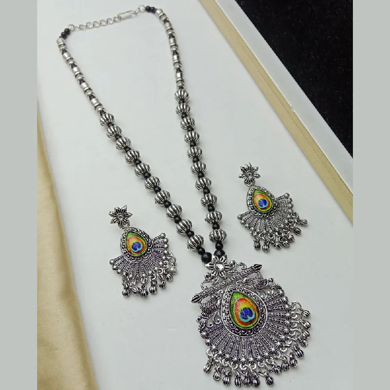 Luxury Diamond Pendant Necklace-SP Jewellery Oxidised Plated Necklace Set