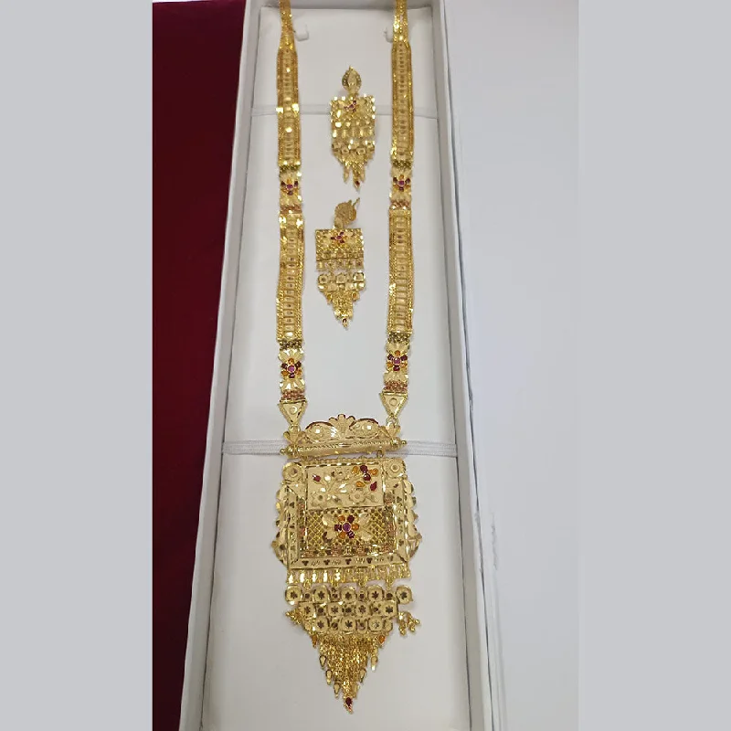 Vintage Gold Necklace-Pari Art Jewellery Forming Long Necklace Set