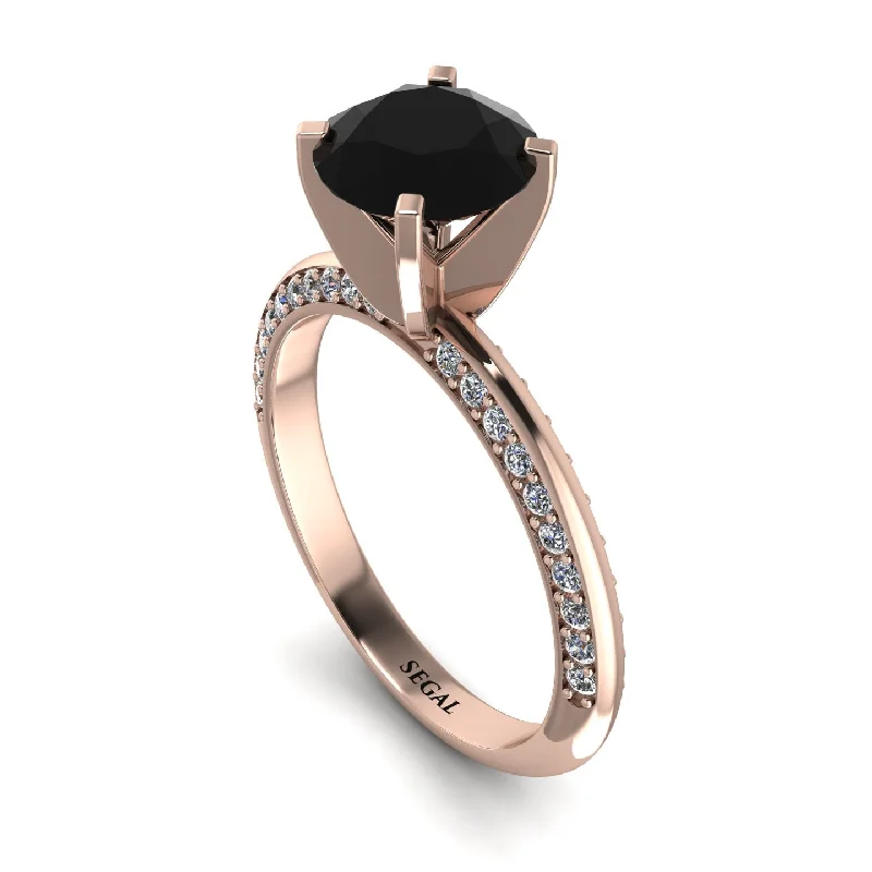 Personalized Wedding Ring-Classic Black Diamond Ring With A Twist - Leilani No. 8