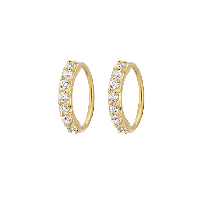 Funky Earrings for Teens-CZ Diamond Sparkle Hoops