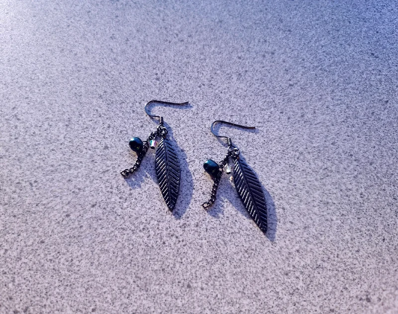 Dainty Silver Earrings-Night Flight Earrings