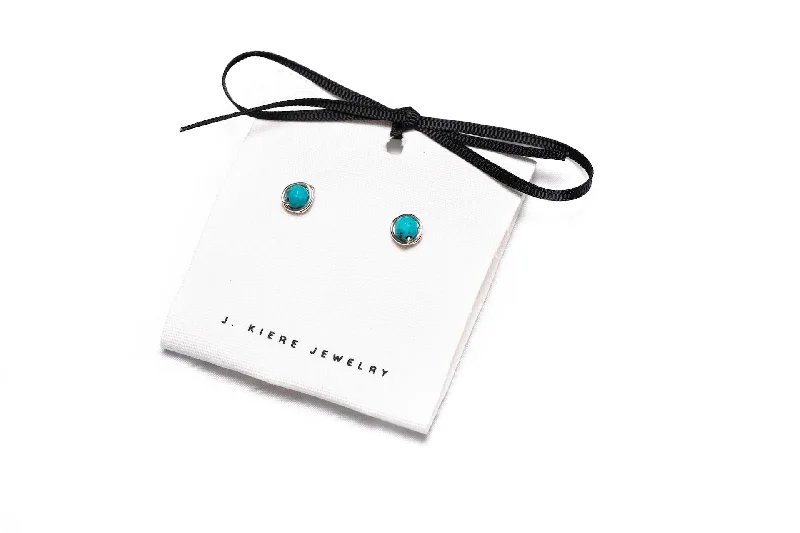 Gold Pearl Earrings-The Morgan Earrings in Turquoise