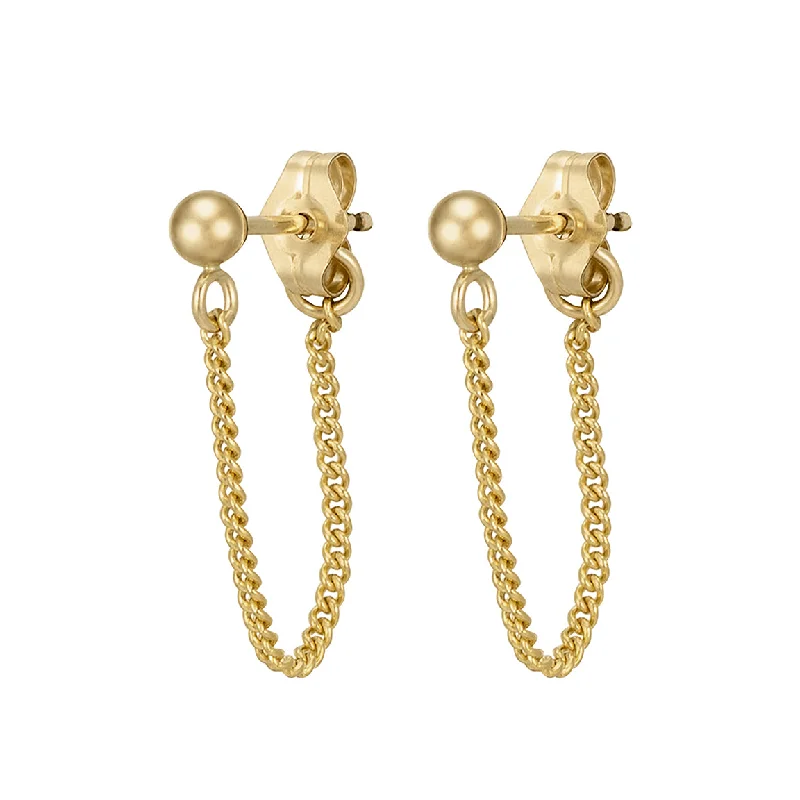 High-Quality Stud Earrings-Curb Chain Huggies