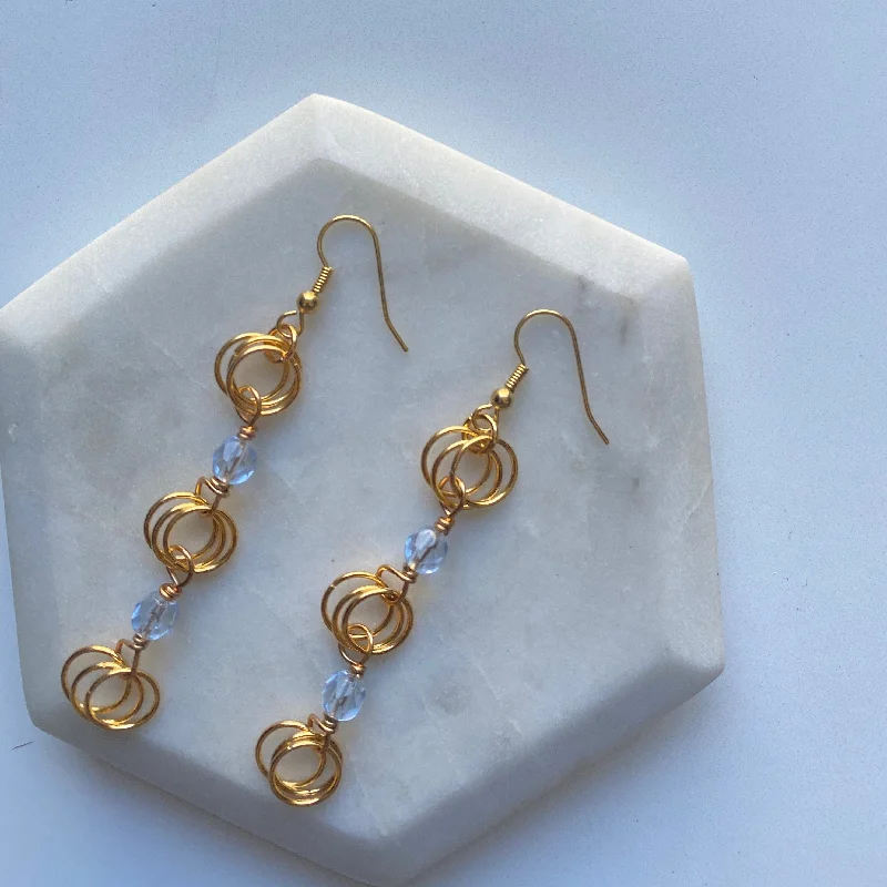 Black and Gold Earrings-The Kiere Earrings in Ice Blue