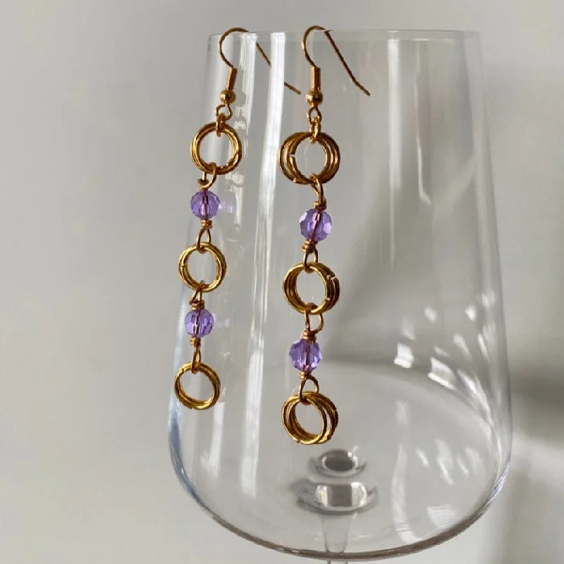 Vintage Crystal Earrings-The Kiere Earrings in Violet