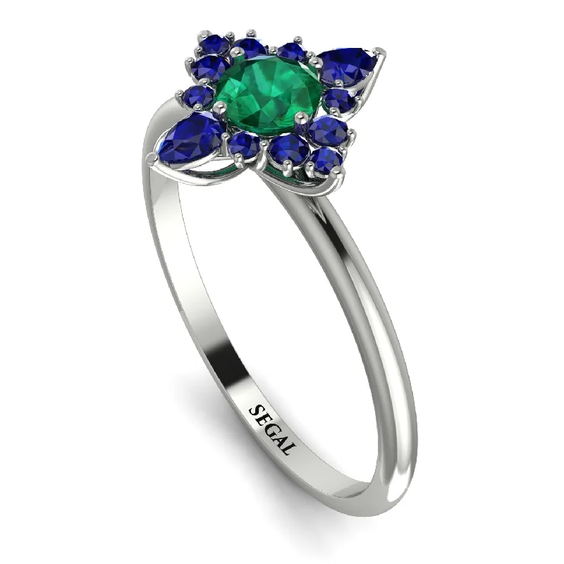 Beautiful Gemstone Ring-Compass Emerald Engagement Ring - Rose No. 66