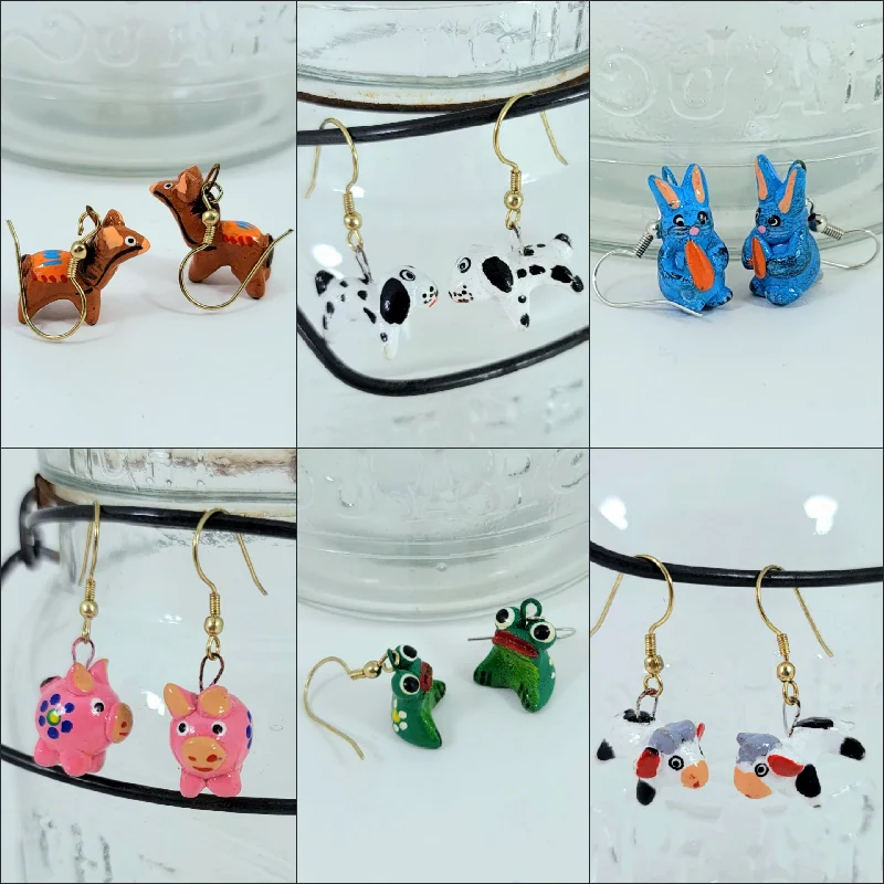 Elegant Gemstone Earrings-Adorable Animal Earrings