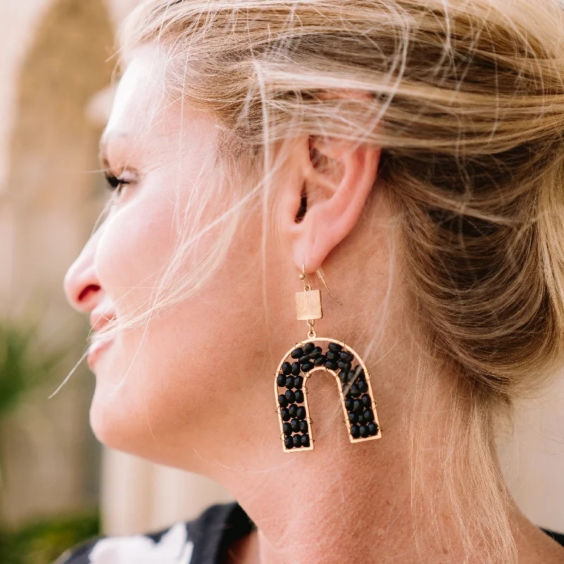 Ethnic Earrings-Wooden It Be Nice Wooden Arch Earrings