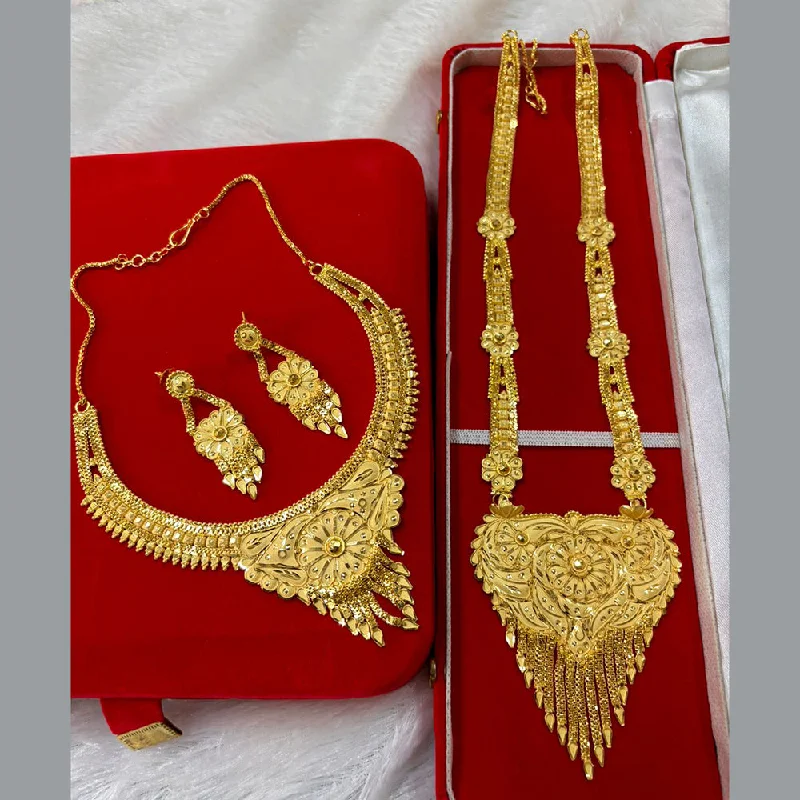 Modern Silver Necklace-Pari Art Jewellery Forming Long And Short Necklace Set