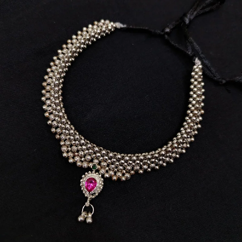 Unique Designer Necklace-Pooja Bangles Oxidised Plated Choker Necklace Set