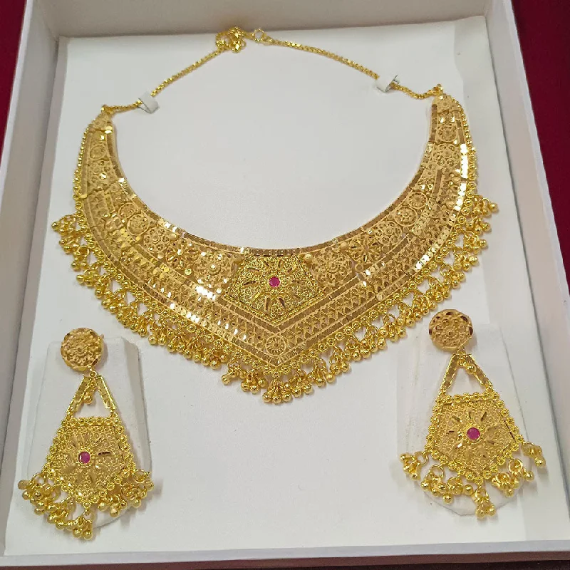 Simple Diamond Necklace-Pari Art Jewellery Forming Necklace Set