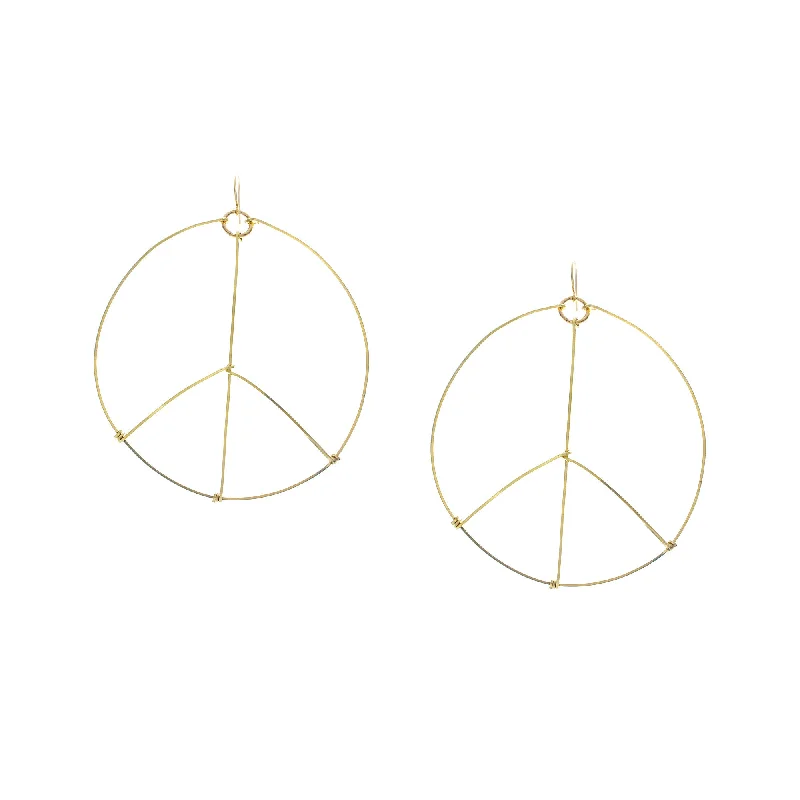 Cuff Style Earrings-Large Peace Sign Earrings